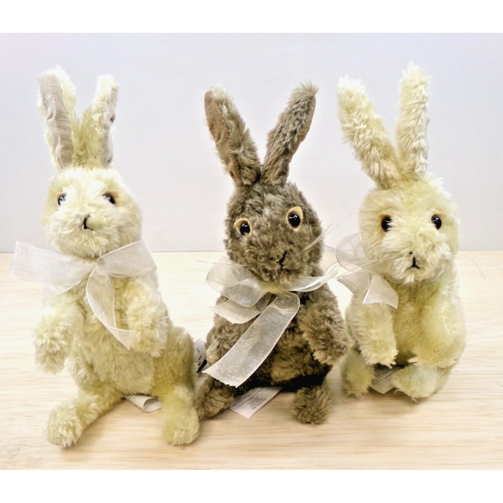 Ditz Designs‎ The Hen House Plush Rabbits Brown Beige Stuffed Animal 9" Lot of 3